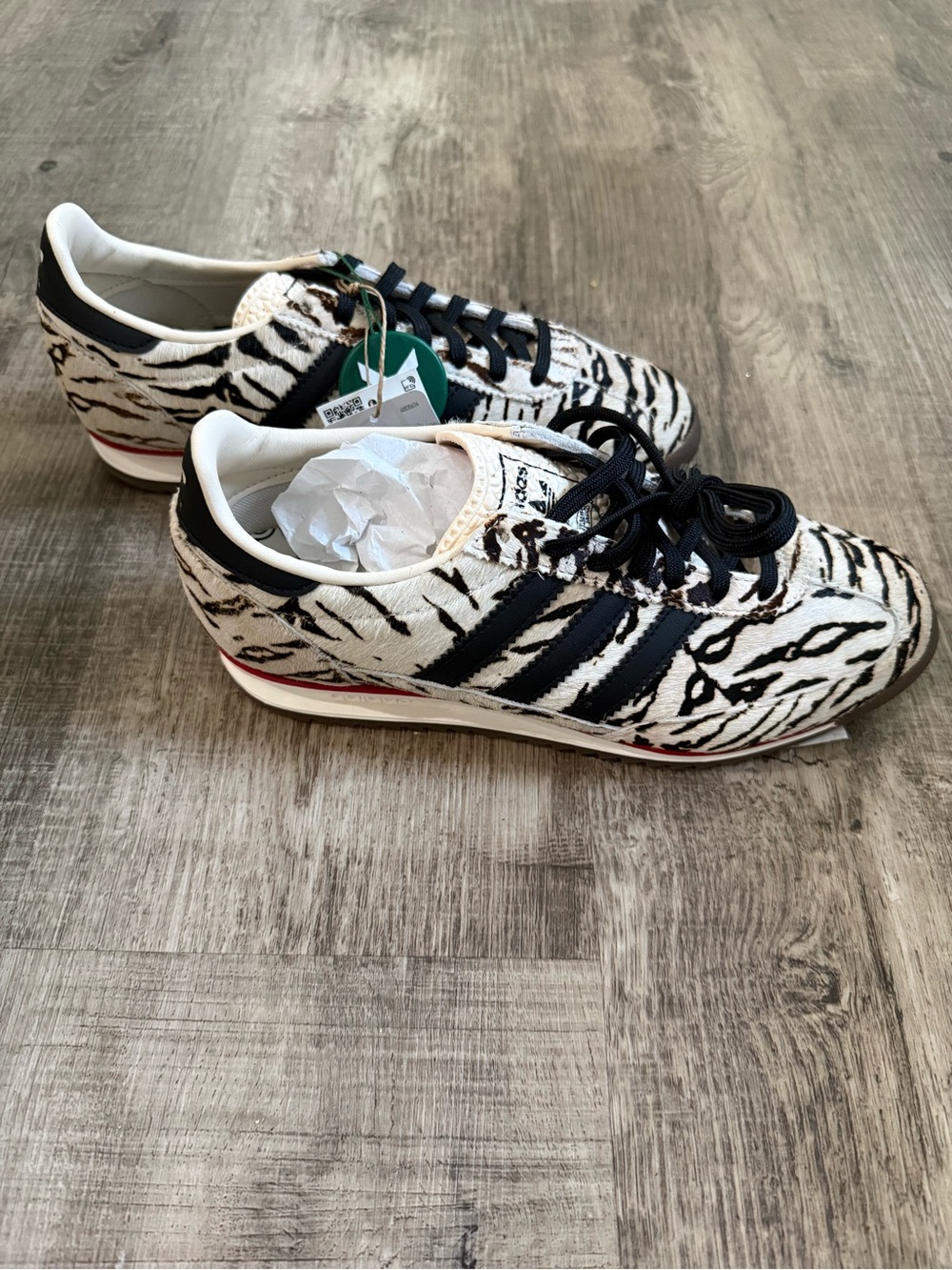NWT Adidas SL 72 zebra print wonder white/black/scarlet 6.5 - Picture 3 of 8